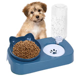 Qpets Cat Dog Feeding Bowl for Small Pets with Auto Refilling Water System 28x15x20 cm