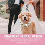 Qpets Pet Wedding Flower Collar for Dogs with Adjustable Tie Back | Ideal for Festivals & Photography