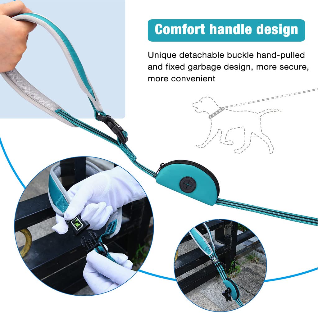 Qpets Dog Leash for Walking with 1.5m Nylon Rope and Quick Release Buckle | Padded Grip