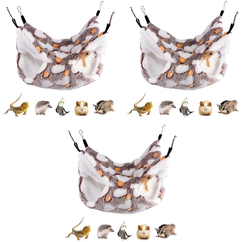 Qpets Winter Hammock Bed for Small Animals with Plush Material | 3PCS Multicolor Set