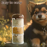 Qpets Dog Food Container Set for Travel with Leak Proof Stackable Design 3 Pcs | Food Grade PP