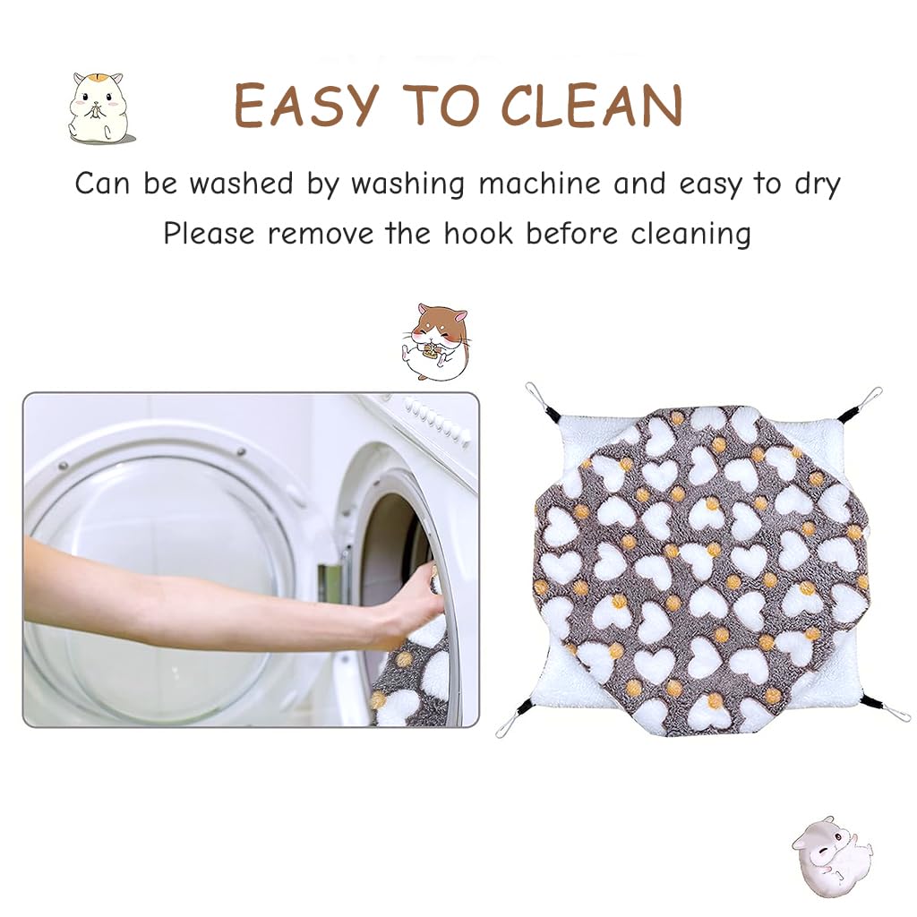 Qpets Winter Hammock Bed for Small Animals featuring 4 Inlets and Roof | 30×30 cm Plush Hanging House