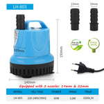 3200L/H Submersible Water Pump Aquarium Water Pump for Water Changing Submersible Water Pump with Bottom Suction Cups Submersible Aquarium Air Pump for Fish Tank, Fountain