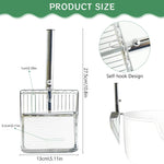 Qpets Cat Litter Scoop for Clumping Clay with Dual Size Gaps 0.3cm and 1cm | Full Metal