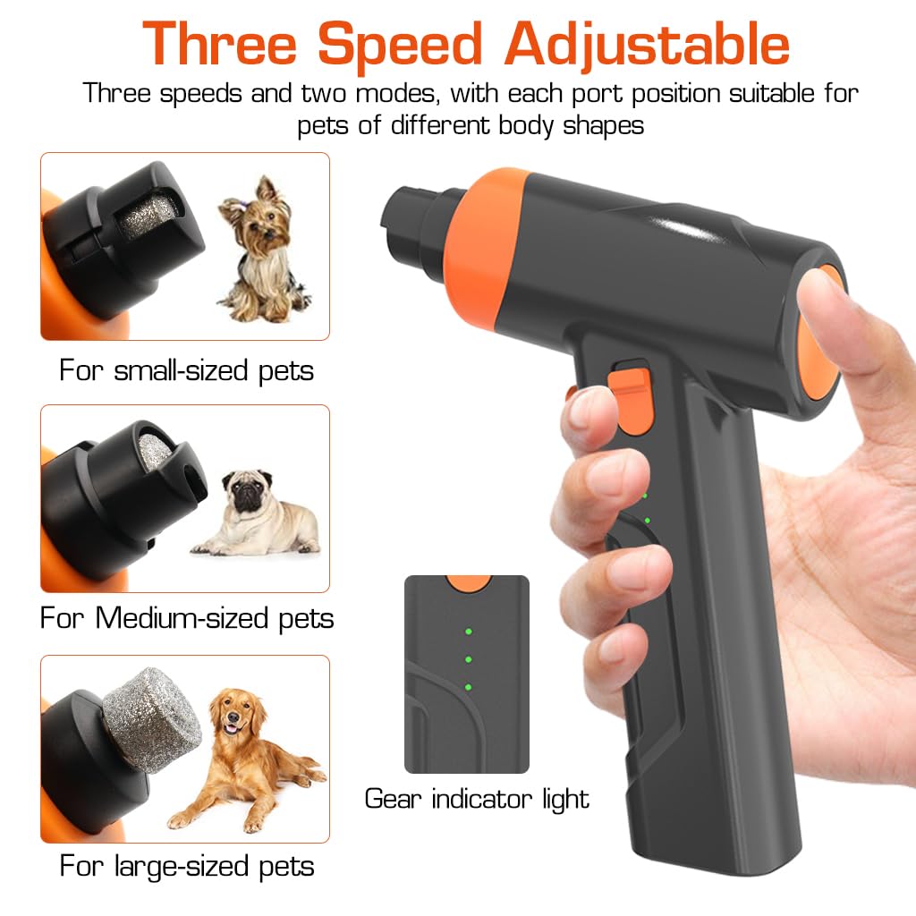 Electric Dog Nail Grinder with LED USB Pet Nail Grinder Trimmer with 3 Grinding Speeds for Dog Low Noise Electric Pet Nail Trimmer Pet Nail Grinder Pet Grooming Nail Grinder