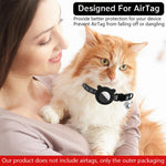 Qpets Cat Collar for Cats and Kittens with Silicone Airtag Holder 8.7–10.8 in | Soft Polyester Black and Pink