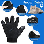 Qpets Pet Grooming Glove for Cats and Dogs with 15ml USB Rechargeable Mist Sprayer | Soft Silicone Bristles for Bathing and Shedding Control