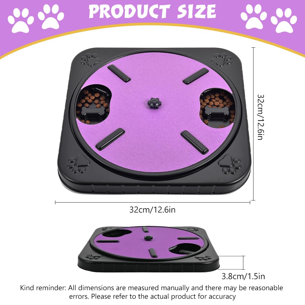 Qpets Dog Slow Feeder with Rotating Nail Grinding Disc for Better Digestion | Food‑Grade Plastic Bowl