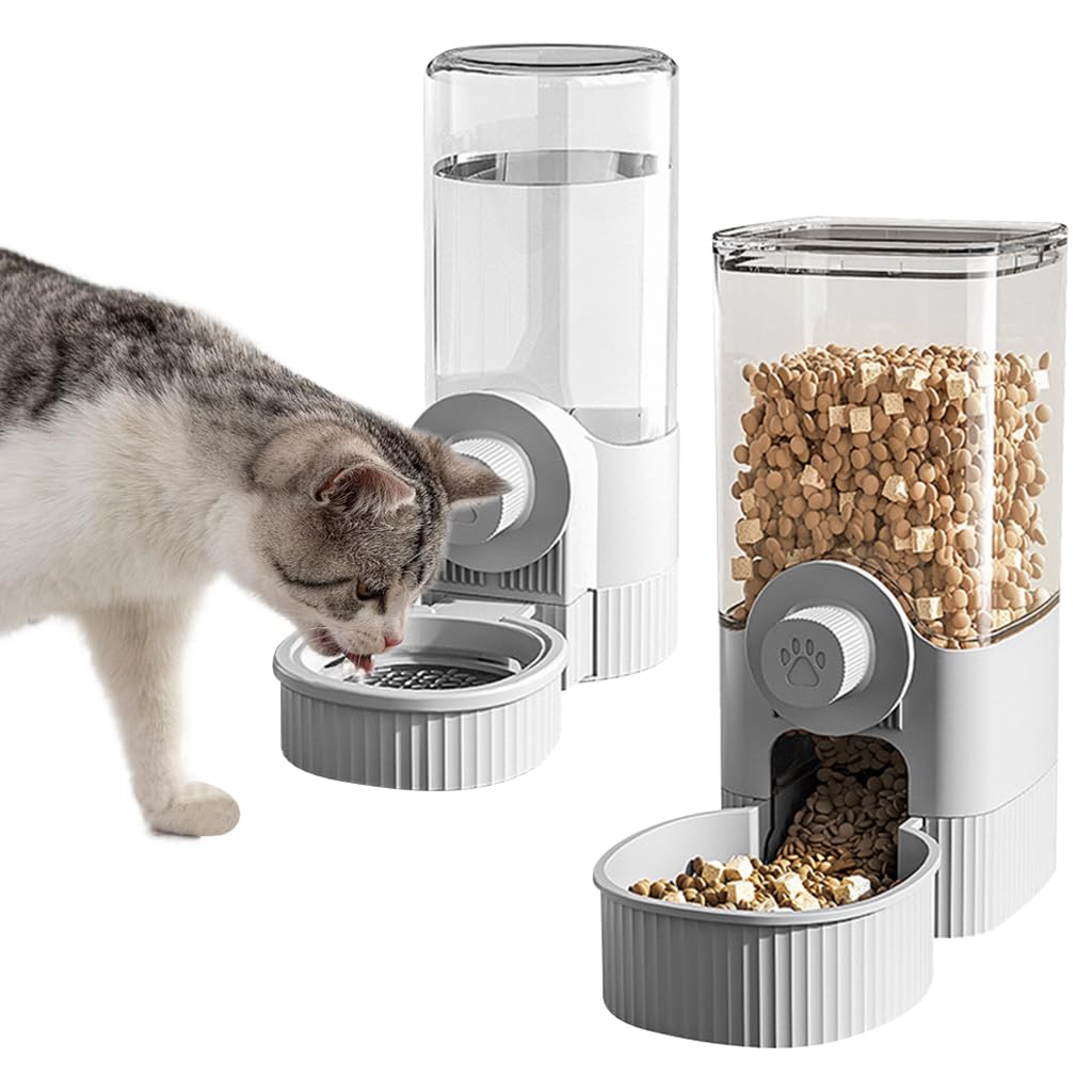 Qpets Auto Cat Feeder with 1200ml Food & 520ml Water Bowls featuring Gravity Feed System | Cage Mounted for Small Pets