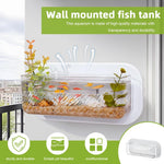 Qpets Wall Mounted Hydroponic Planter for Indoor Decor with No Drill Detachable Design 25x14.5x9cm Clear Acrylic | Home Wall Aquarium Display