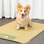Qpets Dog Summer Mat for Indoor and Outdoor Use with Anti Slip Waterproof Bottom | 55x75CM Natural Rattan Cooling Surface