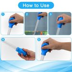 Qpets Aquarium Cleaning Dropper for Gravel and Sand | 29cm+26cm Tube with Precision Control