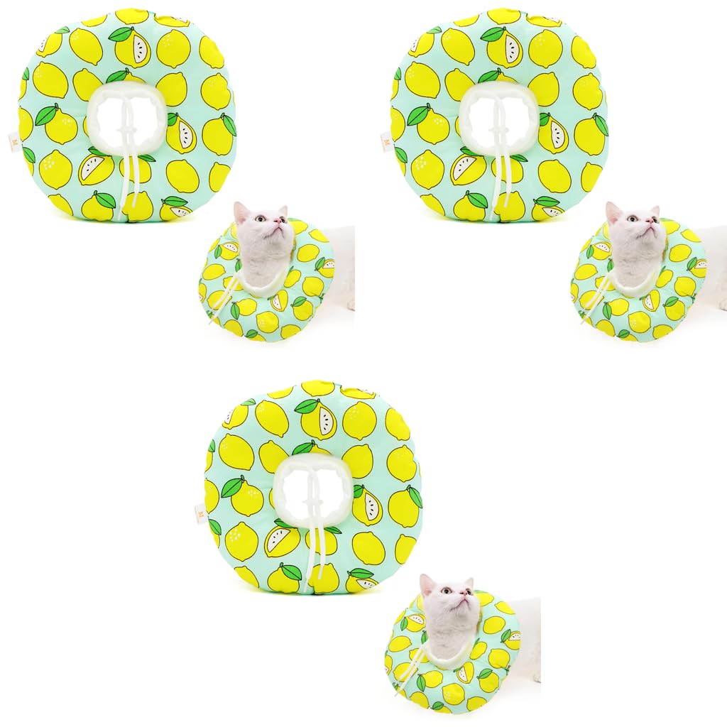 Qpets Cat Cone Collar for Post Surgery Recovery with Adjustable 16–29cm Size and Soft PP Cotton | Machine Washable 3 PCS Set