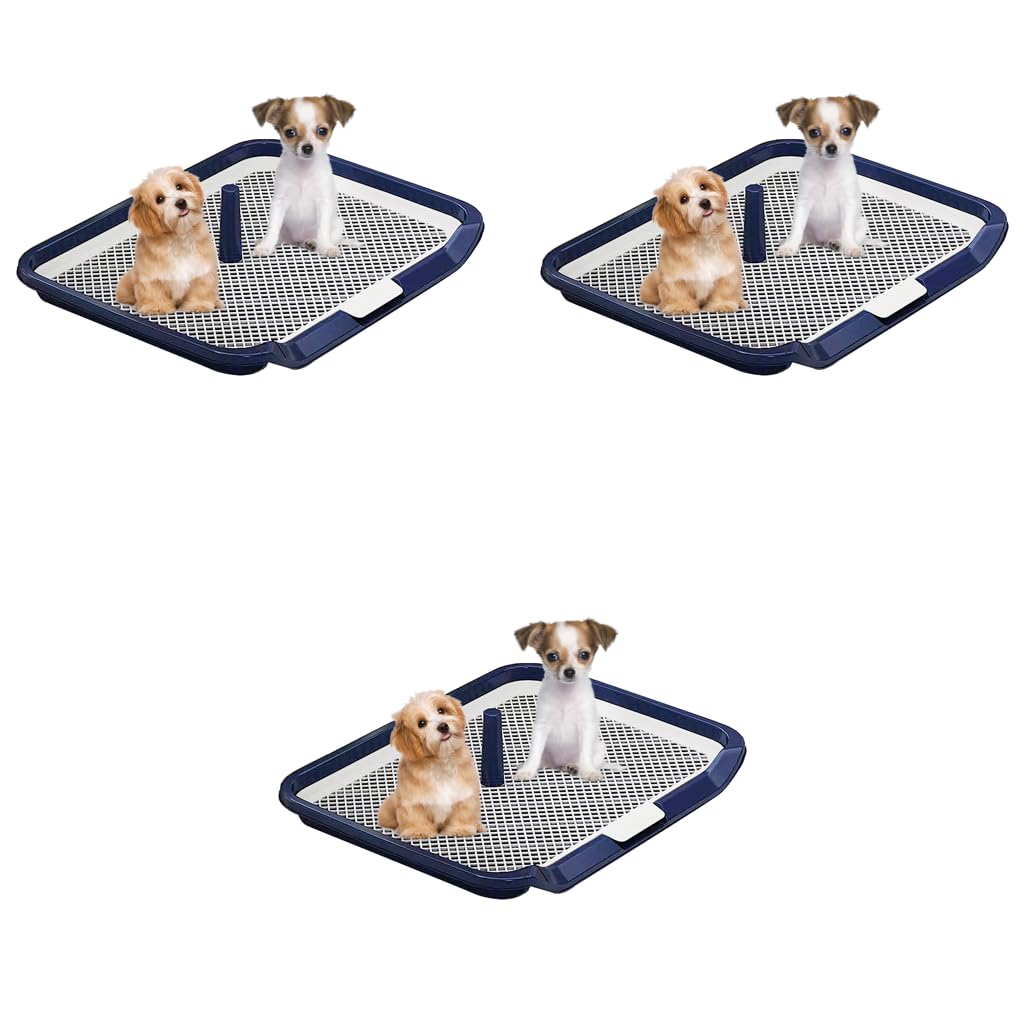 Qpets Indoor Dog Potty Training Tray 65x50cm with Removable Mesh for Small Dogs | 3 PCS