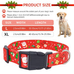 Qpets Christmas Dog Collar for Festive Dress Up with Quick Release Buckle and Metal D Ring | Adjustable 35–55 cm Red Polyester