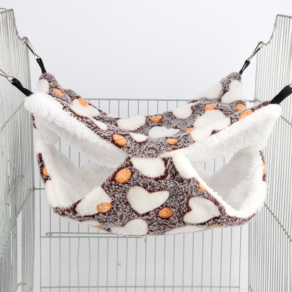 Qpets Winter Hammock Bed for Small Animals featuring Four Hooks and 34x34 cm Plush Design