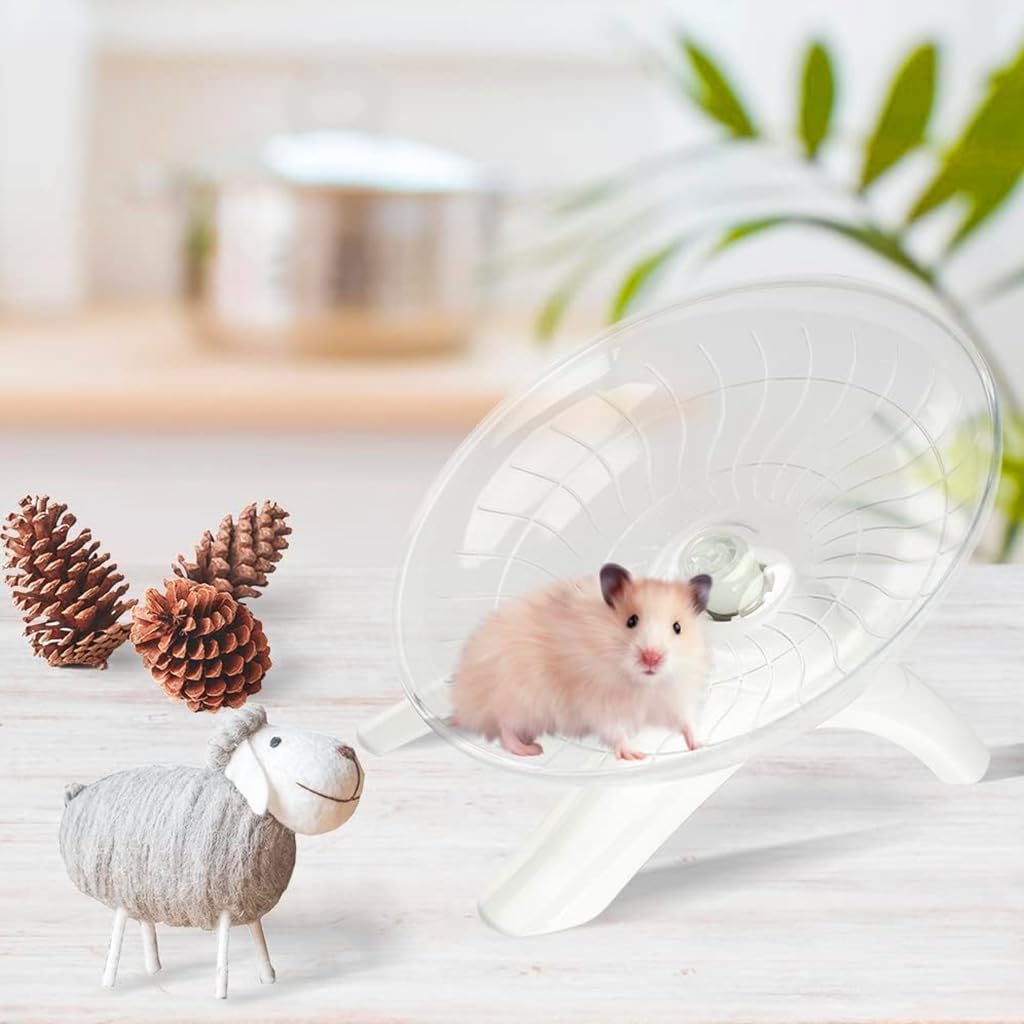 Qpets Hamster Running Wheel for Small and Large Breeds with Silent Tilting Disk | 7 in Exercise Toy
