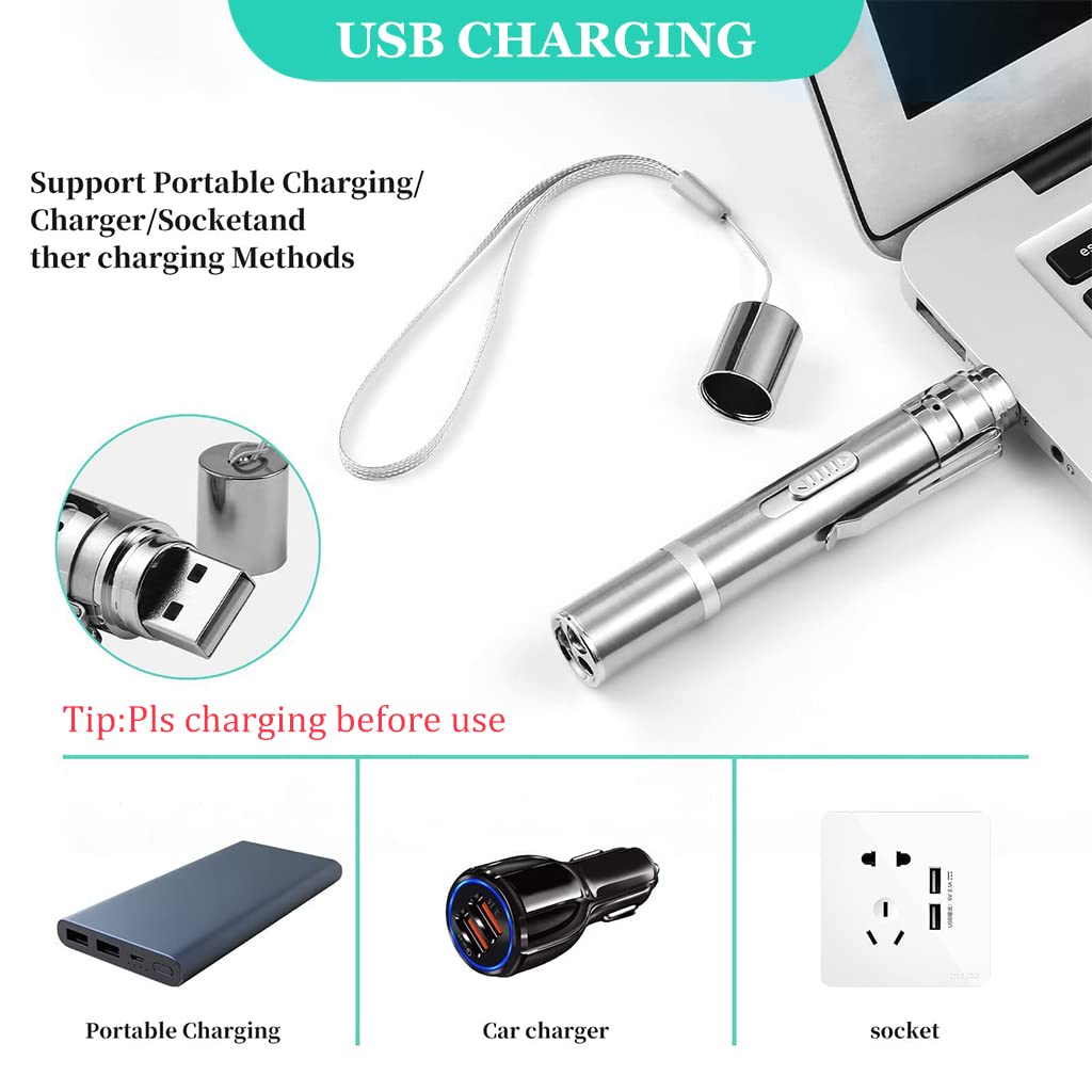 Cat Chasing Toy,USB LED Laser Pointer for Chasing Interactive Cat Toys 4 in 1 LED Laser Pen Checking Cat Skin/White Light Illumination/5 Patterns