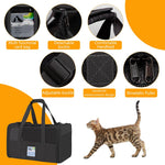 Qpets Travel Pet Carrier Backpack for Cats with Extendable Space 40x30x40cm | Breathable Mesh and Multi Pocket Design
