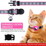 Qpets Cat Collar with Silicone Airtag Holder featuring Quick Release Bell and Adjustable 8.6–10.8 in Fit | Pink for Kittens