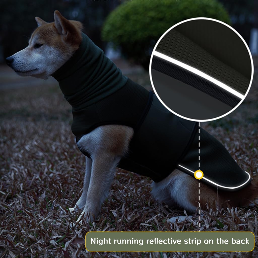 Qpets Dog Clothes for Medium and Large Breeds with 21.65 in Back Length | Adjustable Hook and Loop Closure for Calming Comfort