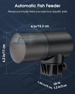 Qpets Automatic Fish Feeder for Aquariums with 200ml Capacity and Moisture Proof Lid | Adjustable Feeding Timer