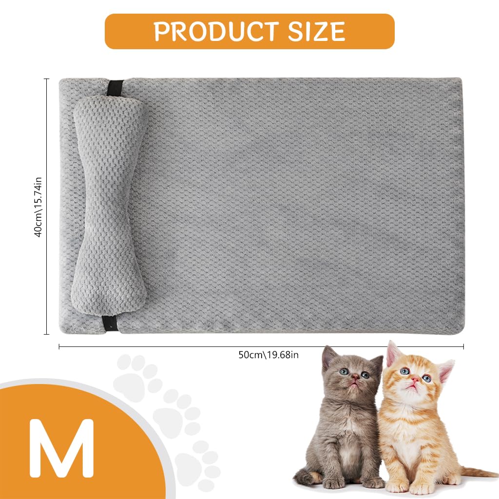 Qpets Orthopedic Memory Foam Pet Bed for Small and Medium Pets with 21.6x15.7 in Size and Anti Slip Base | Removable Washable Cover and Long Pillow Support
