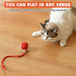Qpets® Dog Ball Toy Electric Fun Ball Toy for Cats Dogs Motion Activated Cat Chasing Ball Toy with Red Rope Tail Auto Escaping Ball Toy with 3 Modes LED Moving Ball Toy 5-Mins Auto Off Setting