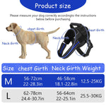 Qpets® Dog Harness with Handle Service Dog Vest Harness with 1.5m Dog Leash 360 Degree Safety Reflective Strips Design Adjustable Vest Harness for Medium Large Dog within 15-25 kg