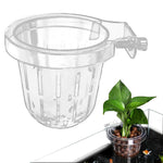 Qpets Hydroponic Plant Pot for Fish Tanks with Screw-Fixed Design and Transparent PC Material