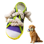 Qpets® Dog Rope Tug Toy, Interactive Chew & Fetch Toy with Thick Cotton Rope for Dental Health, Aggressive Chewer Safe for Training, Exercise and Teeth Cleaning (Shoe Lace Design)