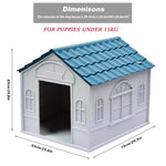 Qpets Outdoor Dog House for Small Breeds with 65x75x63 cm Space and DIY Assembly | Rainproof Plastic Hut Style