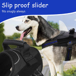 Qpets® Dog Harness with Handle Service Dog Vest Harness with 1.5m Dog Leash 360 Degree Safety Reflective Strips Design Adjustable Vest Harness for Medium Large Dog within 15-25 kg