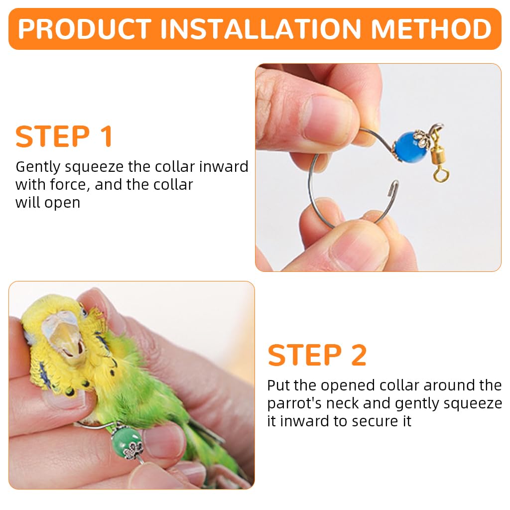 Qpets Parrot Chain Harness for Outdoor Use with 50cm Chain and Quick Release Buckle | Purple Opal Charm Collar