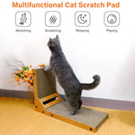 Cat Scratcher with Bell Toy 26.8 Inch Stand-up Cat Scratcher Premium Cardboard Scratcher for Cat Cardboard Scratcher Cat Toy