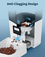 Qpets Automatic Pet Feeder for Cats and Dogs with 3L Capacity and Dual Power Supply | Programmable 1‑4 Meals Featuring Twist‑Lock Lid