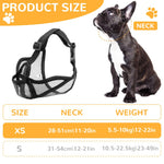 Qpets Mesh Dog Muzzle for Bulldogs with Adjustable Quick Release Buckle | Breathable Summer Design