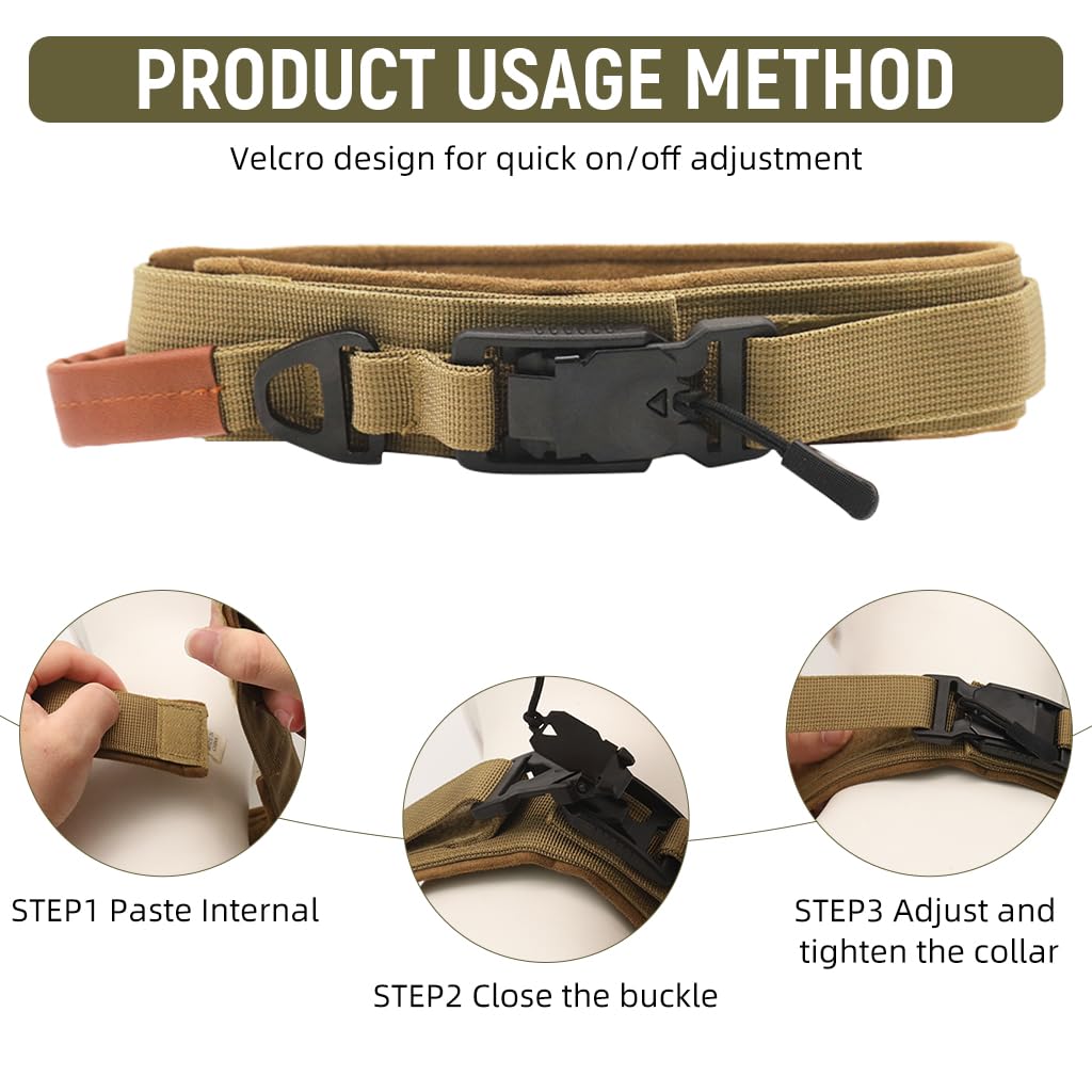 Qpets Dog Collar for Training with PU Handle and Reflective Strip | Adjustable Nylon for Large Dogs 17–20 in