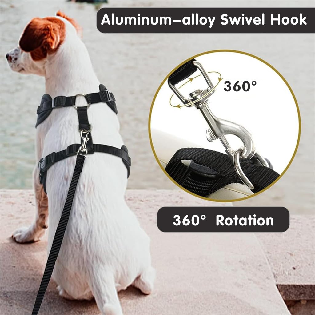 Qpets Dog Vest Harness Set with 1.5m Leash featuring 360° Swivel Buckle and Dacron Fabric