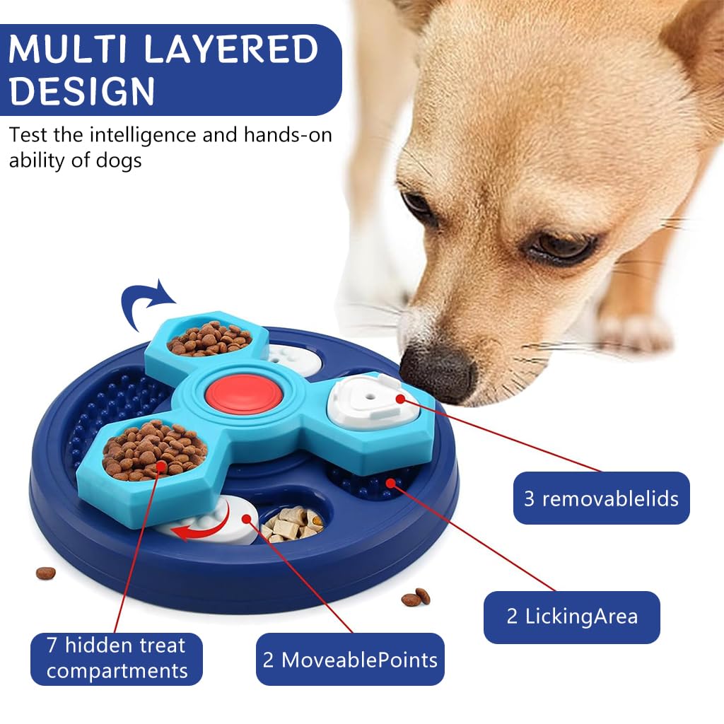 Qpets Dog Toys for Training and Feeding with Interactive Puzzle Feeder | Engages All Dog Sizes