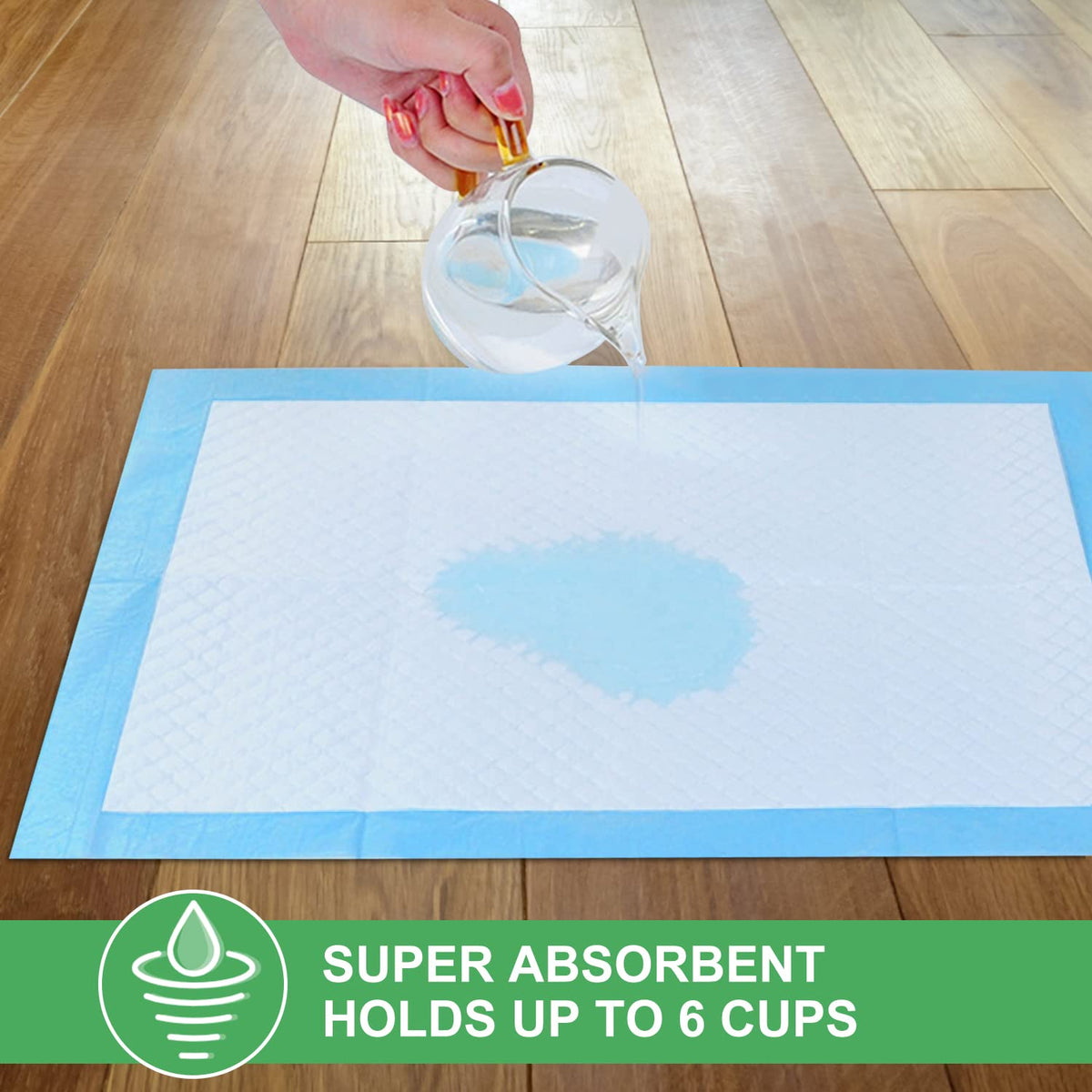 Pack of 50 Pee Pads for Dogs, Bamboo Charcoal Deodorization Training Pads for Dogs, Strong Water Absorption Dog Pee Pads, Soft and Light Puppy Dog Training Pad(45 * 60CM)