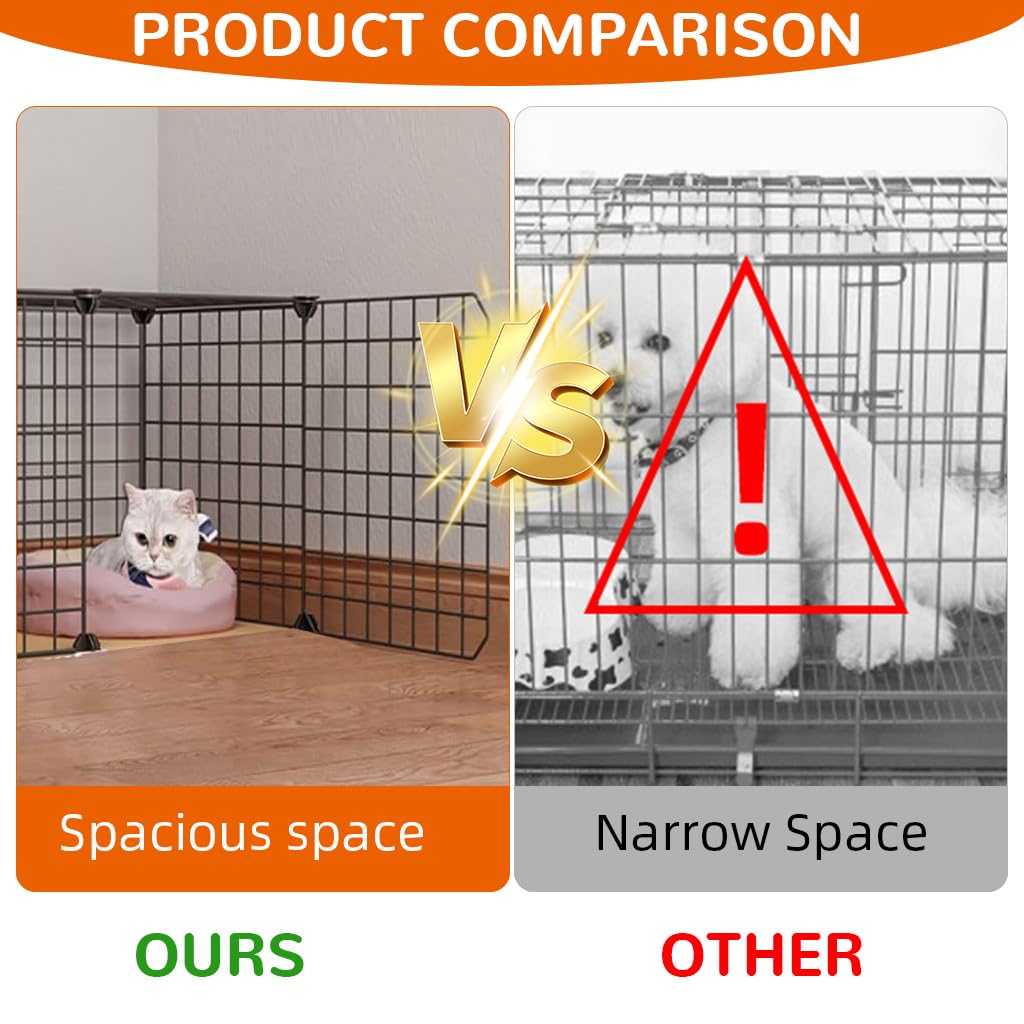 Qpets DIY Assembly Dog House with 7 Wire Panels and Door Panel for Indoor Pets | Metal Cage Kit 37×37 cm