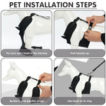 Qpets Dog Vest Harness Set with 1.5m Leash featuring 360° Swivel Buckle and Dacron Fabric
