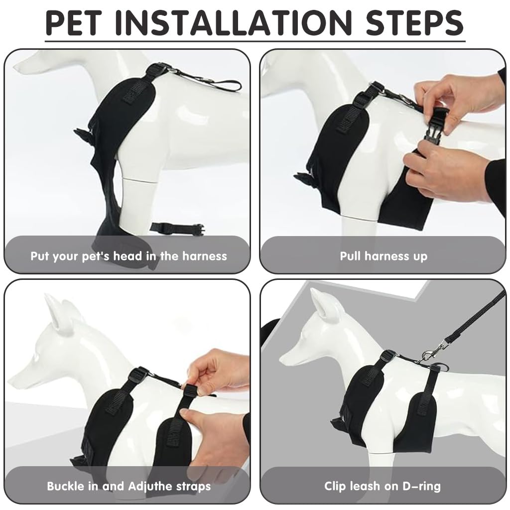 Dog Tuxedo Harness, Fashionable Dog Tuxedo Harness Set with Traction Rope and Chest Harness, Dog Vest Pet Suit Holiday Dress Puppy Kitten Wearing (L)