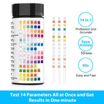 Qpets® Water Testing PH Testing Strips, 6 in 1 Water Qulity Test Strips for Swimming Pool Aquarium Test Strips Freshwater Test Strips for PH Chlorine -100 PCS