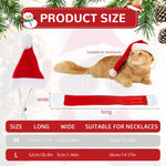 Qpets Christmas Cat Costume Set for Holiday Photos with Adjustable Hat and Scarf 36 cm