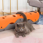 Qpets Felt Cat Tunnel Set for Play and Hide 90x22 cm with Porous Dual Color Design | Kittens and Large Cats