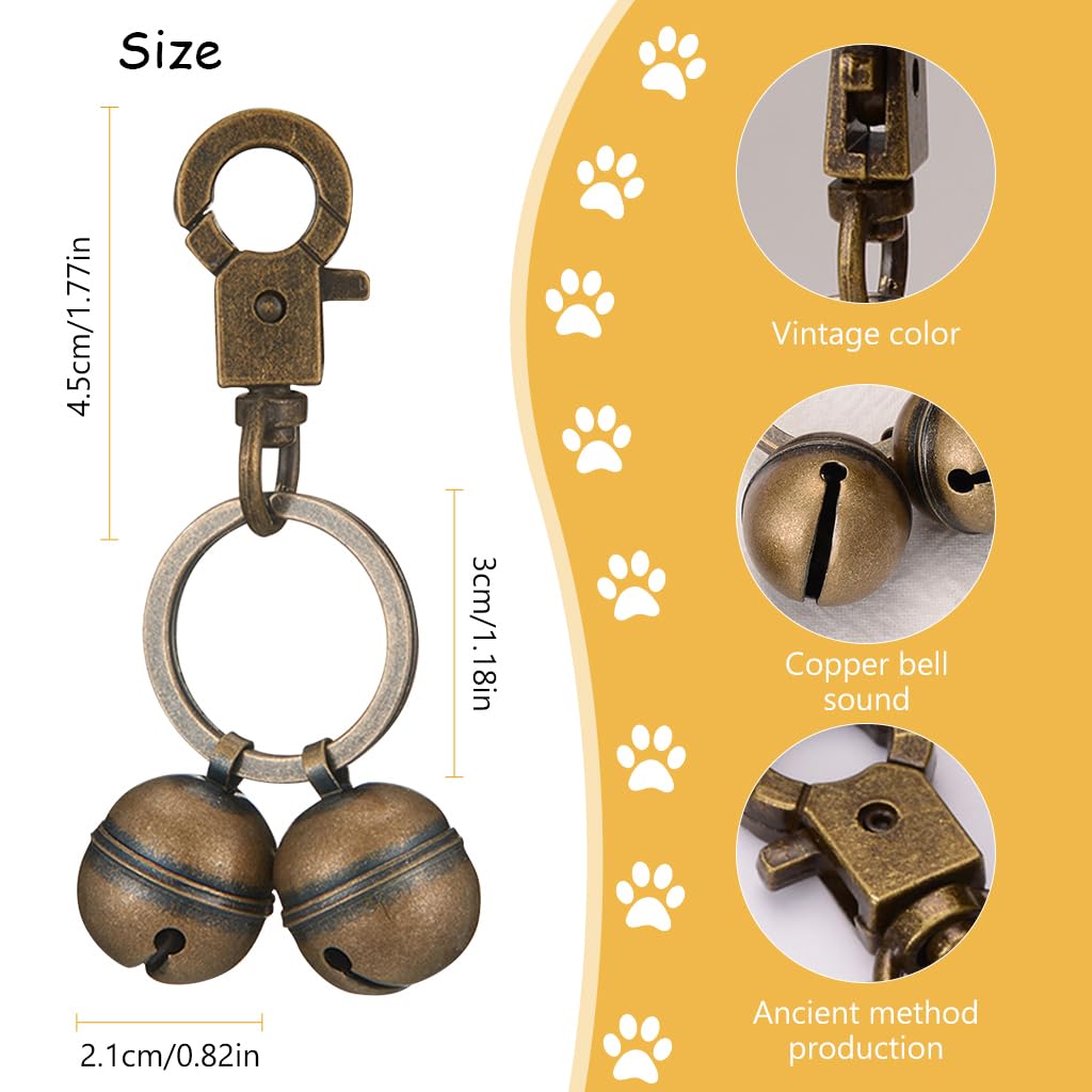 Qpets Mini Dog Collar Charms Bells for Cats and Puppies with Snap Clip | 4 Pack Silver