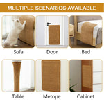 Qpets Cat Scratcher Mat for Floor and Sofa Protection with Self Adhesive Straps 30×60cm Sisal Hemp Bed | Indoor Cat Resting Pad