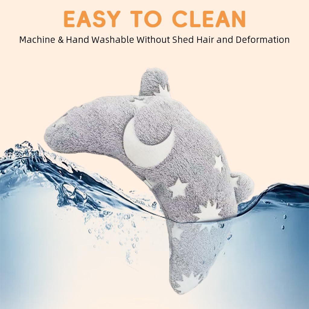 Qpets Pet Pillow for Cats and Small Dogs with Glow in the Dark Star Design 24x20cm | Soft Plush Cushion Featuring Head and Neck Support